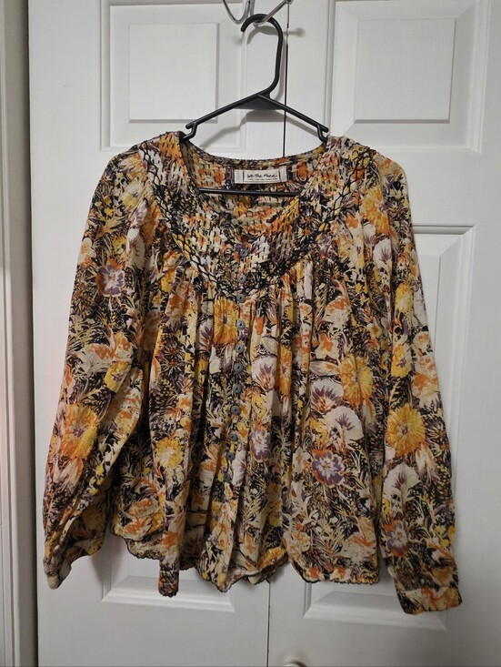 Free People Tops - Free People We The Free Cool Meadow Printed Boho floral Top small Oversized
